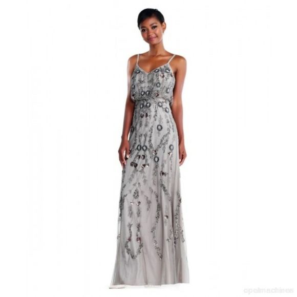 adrianna papell floral beaded blouson dress Adrianna Papell AP1E209840